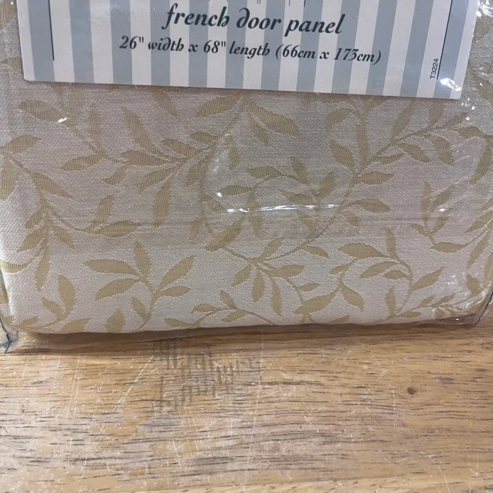 Waverly Richmond Buttercream French Door Panel 26x68 Vtg Style Damask Leaf Cream